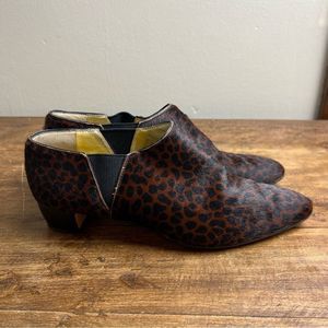 Walter Steiger booties Womens Animal Printed fur Hair Pointed Toe Brown 8.5B